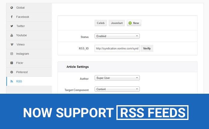 JA Social Feed Plugin - Support RSS feed and bug